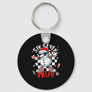 67 Six Seven Bruh Funny Snowman Christmas 6 7 Meme Keychain