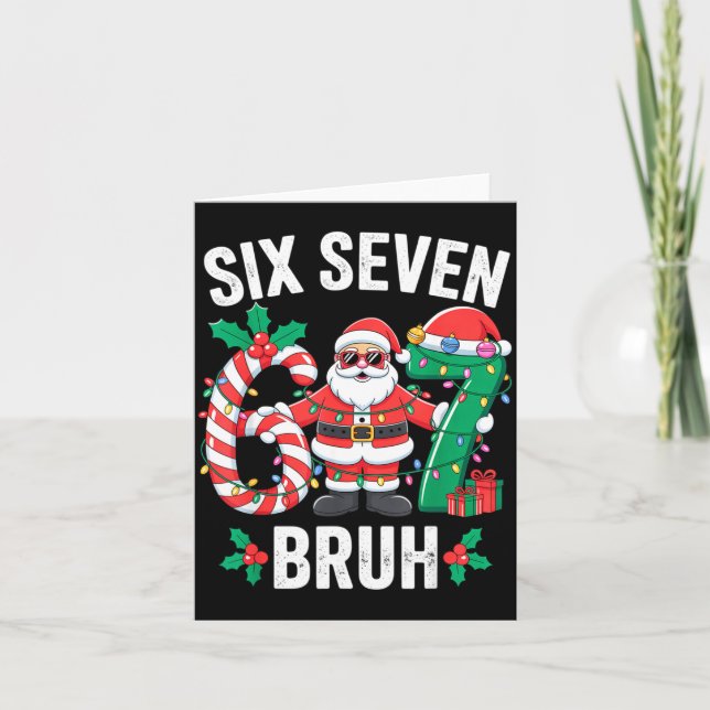 67 Six Seven Burh Christmas 6 7 Meme Pajamas Gen A Card (Front)