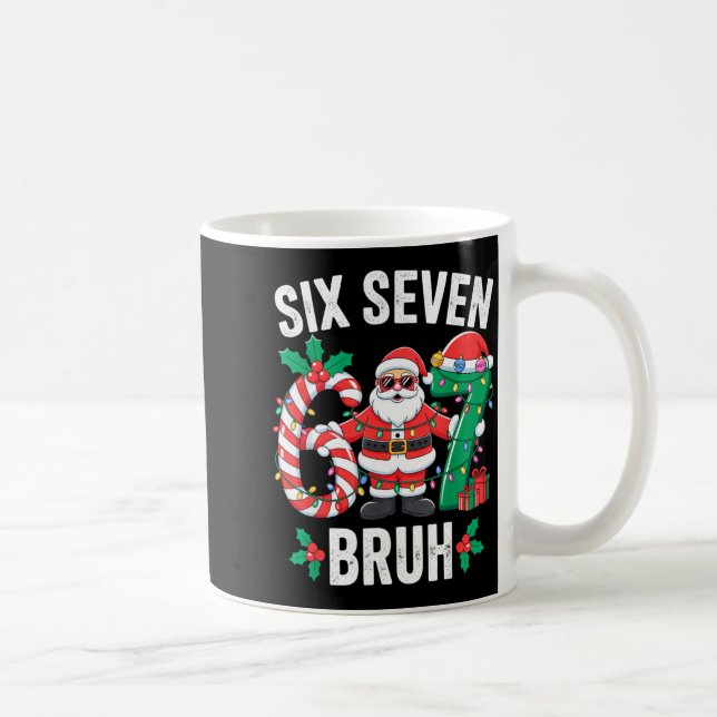 67 Six Seven Burh Christmas 6 7 Meme Pajamas Gen A Coffee Mug (Right)