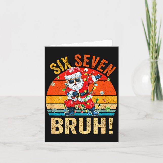 67 Six Seven Burh Funny Christmas 6 7 Meme Men Wom Card (Front)