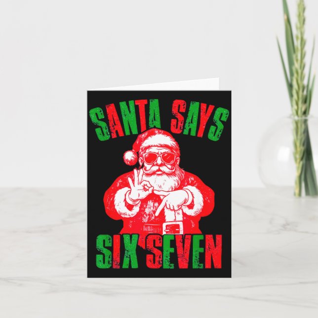 67 Six Seven Burh Funny Christmas 6 7 Meme Men Wom Card (Front)