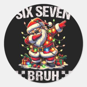 67 Six Seven Burh Funny Christmas 6 7 Meme Men Wom Classic Round Sticker