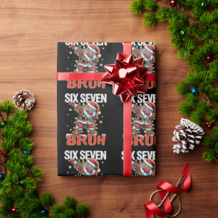 67 Six Seven Burh Santa Dab Christmas 6 7 Meme Wrapping Paper