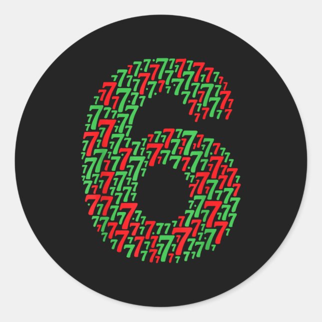 67 Six Seven Christmas Design Funny 6 7 Meme  Classic Round Sticker (Front)