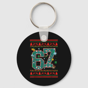 67 Six Seven Christmas Funny Meme Hand 67 Couples Keychain
