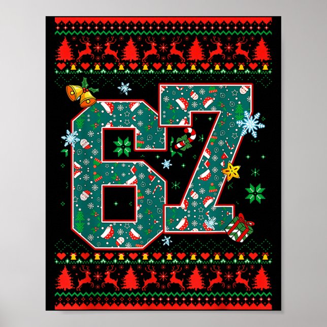 67 Six Seven Christmas Funny Meme Hand 67 Couples  Poster (Front)
