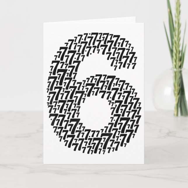 67 Six Seven Cool Matching 6 And 7 Design Funny 6- Card (Front)