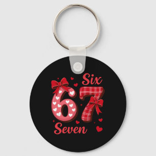 67 Six Seven Coquette Bow Girls Kids Valentines Da Keychain