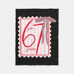 67 Six Seven Coquette Nk Bow Funny 6 7 Meme Girls Fleece Blanket
