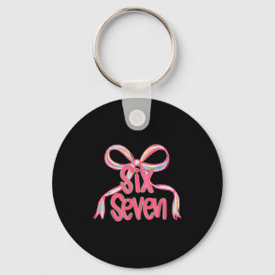 67 Six Seven Coquette Nk Bow Funny 6 7 Meme Girls  Keychain