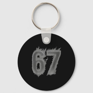 67 Six Seven Dark Flames Colorful Cool Funny 6 7 M Keychain