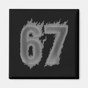 67 Six Seven Dark Flames Colorful Cool Funny 6 7 M Magnet