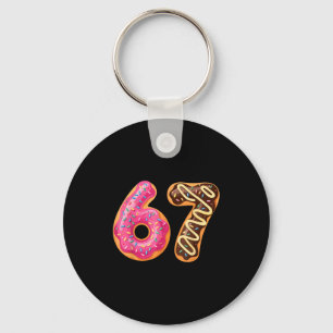 67 Six Seven Donut Meme Funny Sweet Sprinkles  Keychain