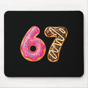67 Six Seven Donut Meme Funny Sweet Sprinkles Mouse Pad