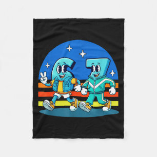67 Six Seven Fun Meme Funny Design Kids School  Fleece Blanket