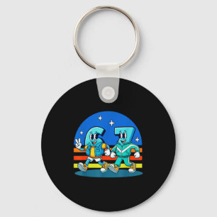 67 Six Seven Fun Meme Funny Design Kids School  Keychain