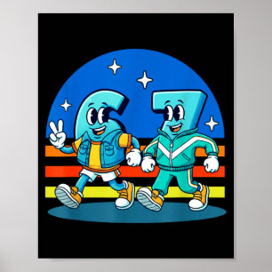 67 Six Seven Fun Meme Funny Design Kids School Poster
