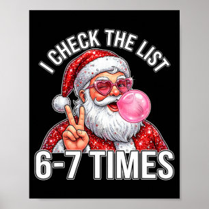 67 Six Seven Funny Christmas 6 7 Santa Meme Men Wo Poster