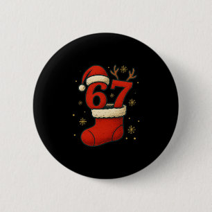 67 Six Seven Funny Gen Alpha Meme Christmas 2025  2 Inch Round Button