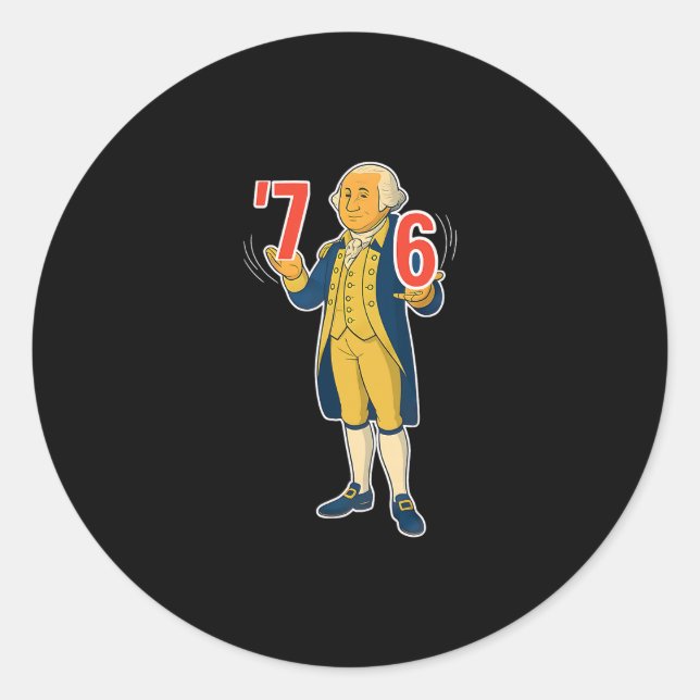 67 Six Seven Funny George Washington Meme  Classic Round Sticker (Front)