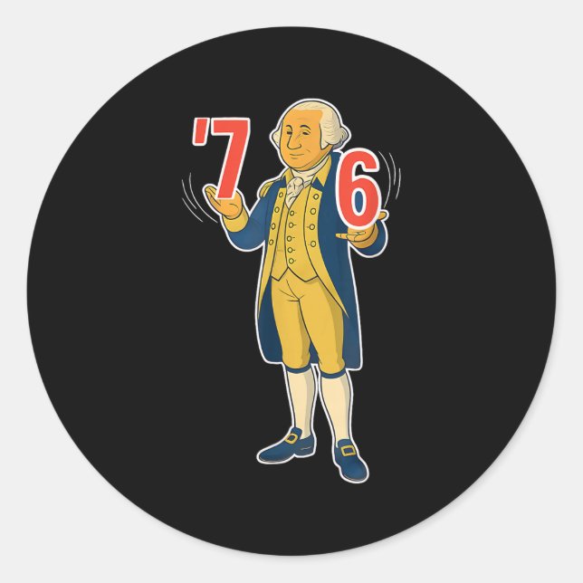67 Six Seven Funny George Washington Meme  Classic Round Sticker (Front)