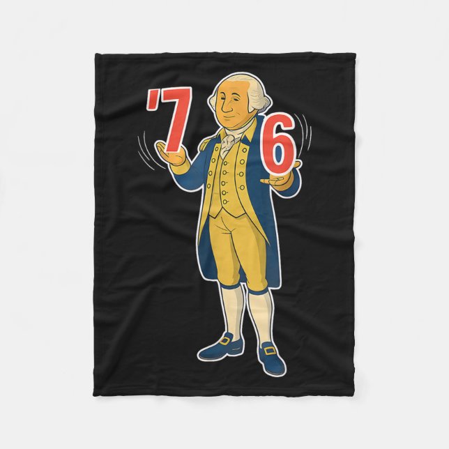 67 Six Seven Funny George Washington Meme  Fleece Blanket (Front)
