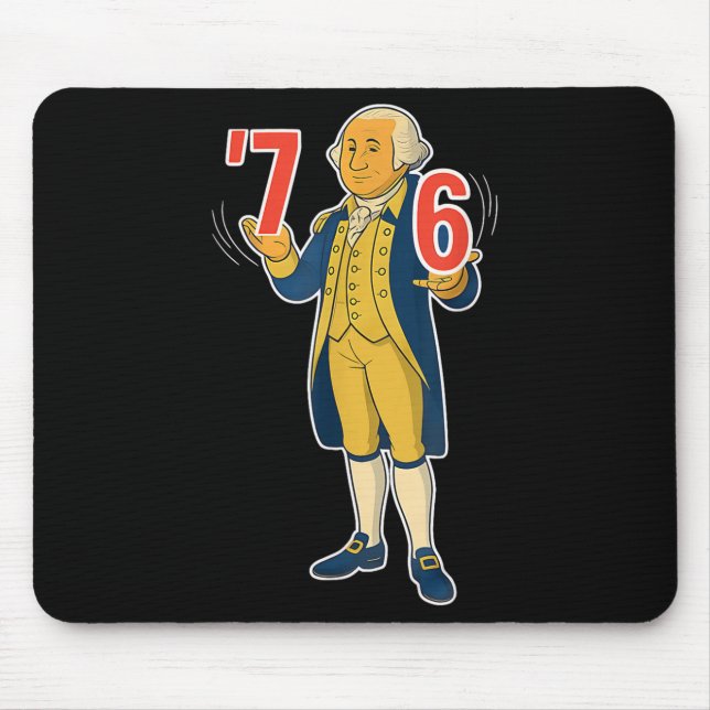 67 Six Seven Funny George Washington Meme  Mouse Pad (Front)
