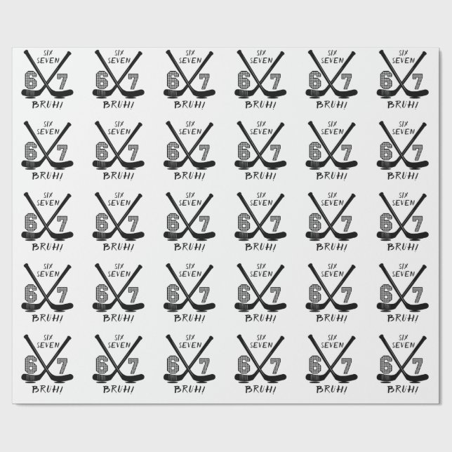 67 Six Seven Funny Meme Brain Rot Meme Wrapping Paper (Flat)