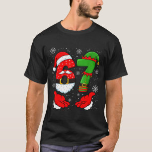 67 Six Seven Funny Santa Hand 6 7 Meme Christmas M T-Shirt