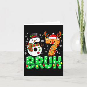 67 Six Seven Funny Snowman Reindeer Bruh 6 7 Meme Card