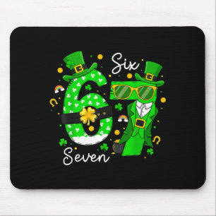 67 Six Seven Funny St Patricks Day Leprechaun 6 7  Mouse Pad