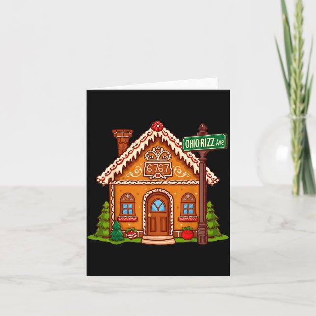 67 Six Seven Gingerbread House Funny Teacher Chris Card (Front)