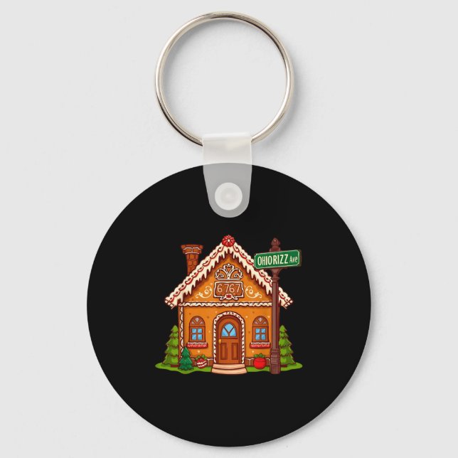 67 Six Seven Gingerbread House Funny Teacher Chris Keychain (Front)