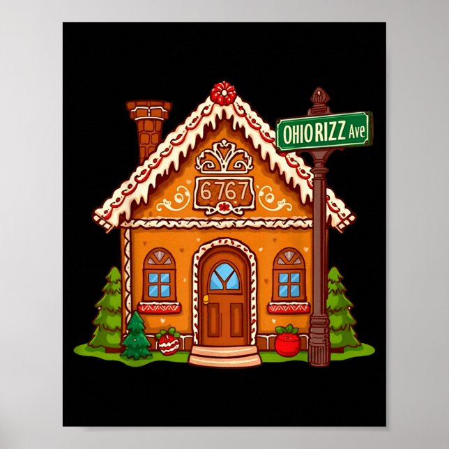67 Six Seven Gingerbread House Funny Teacher Chris Poster (Front)