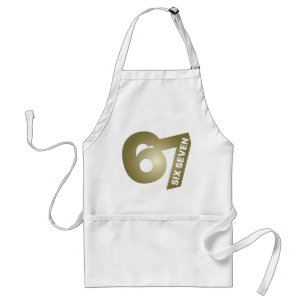 67 Six Seven Gold Typography Black Standard Apron
