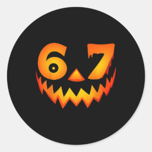 67 Six Seven Halloween Costume For Students Teache Classic Round Sticker