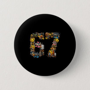 67 Six Seven Hamburgers Brainrot Viral Meme Hallow 2 Inch Round Button
