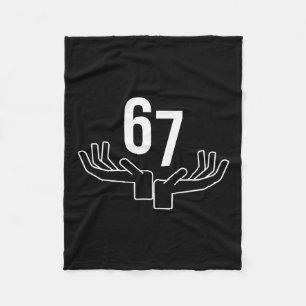 67 Six Seven Hand Gesture Meme  Fleece Blanket