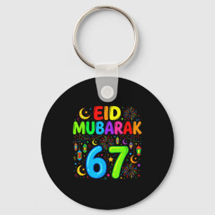 67 six seven happy eid mubarak kids eid al keychain