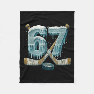 67 Six Seven Hockey Drip Number Funny 6 7 Meme  Fleece Blanket