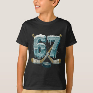67 Six Seven Hockey Drip Number Funny 6 7 Meme T-Shirt