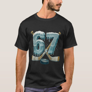 67 Six Seven Hockey Drip Number Funny 6 7 Meme  T-Shirt