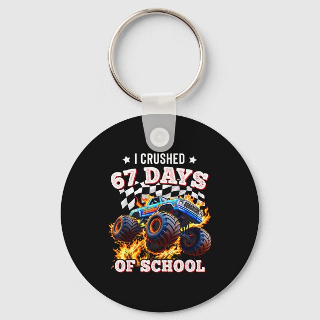 67 Six Seven I Crush 67 Days Of School Monster Tru Keychain (Front)