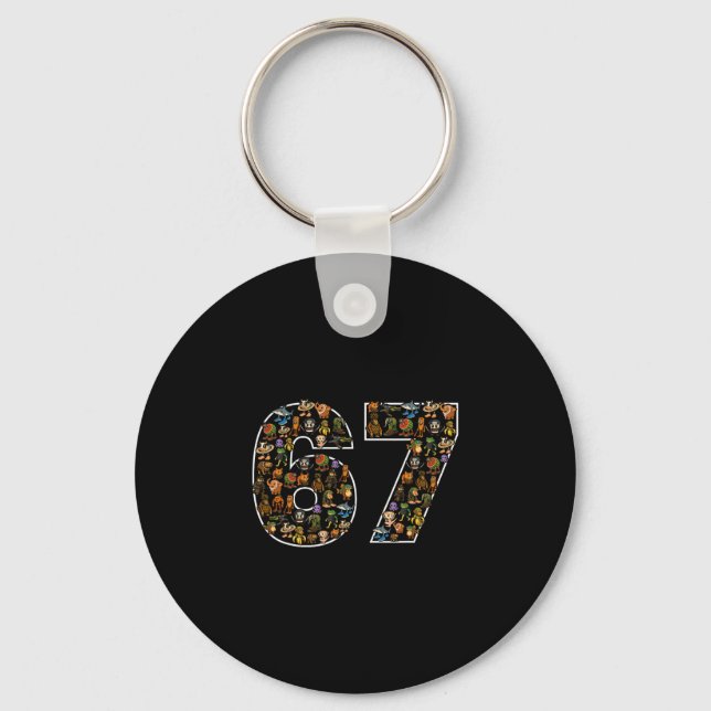 67 Six Seven Italian Brainrot Gen Alpha Meme  Keychain (Front)