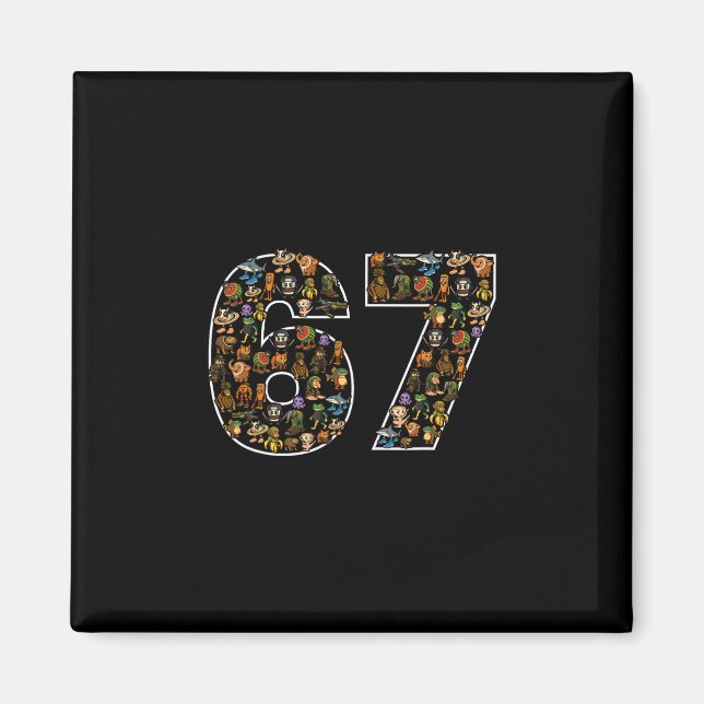 67 Six Seven Italian Brainrot Gen Alpha Meme  Magnet (Front)