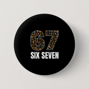 67 Six Seven Italian Brainrot Gen Alpha Slang Meme 2 Inch Round Button