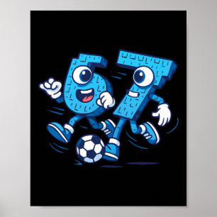 67 Six Seven Italian Brainrot Kids Soccer 67 Meme  Poster