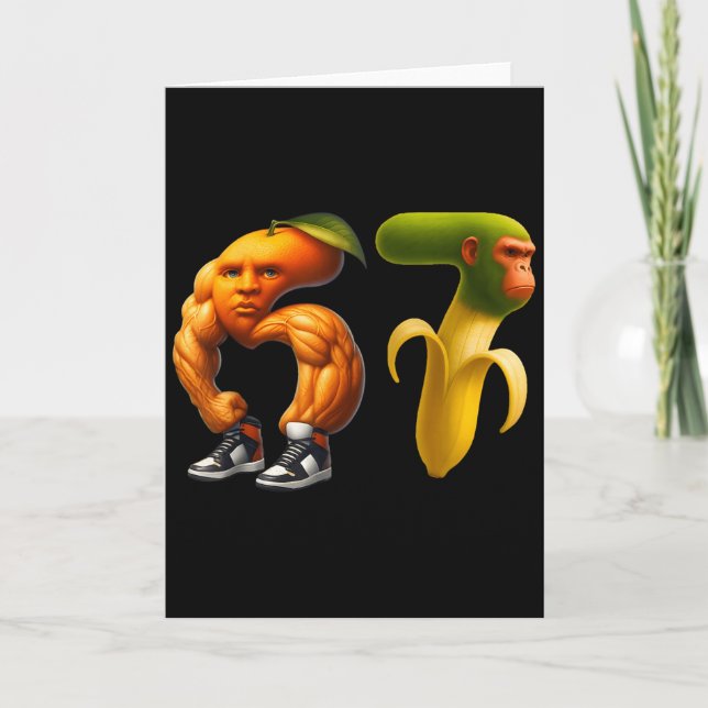 67 Six Seven Italian Brainrot Meme Couple Matching Card (Front)