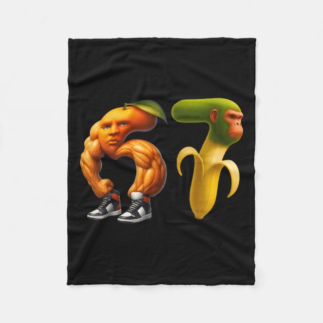 67 Six Seven Italian Brainrot Meme Couple Matching Fleece Blanket (Front)