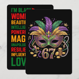 67 Six Seven Mardi-Gras Black History 2026 Holiday Card